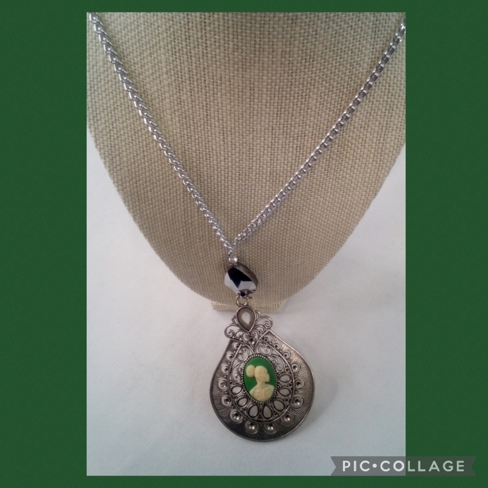 Green Cameo necklace